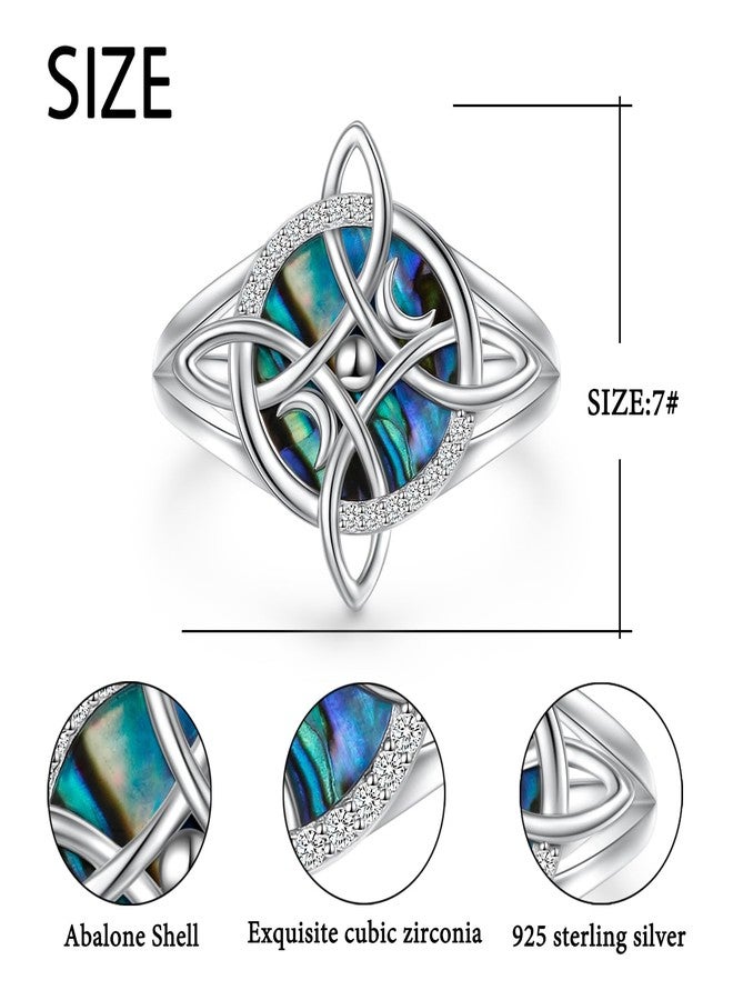 Ladytree Witches Knot Ring 925 Sterling Silver Celtic Knot Crescent Moon Protection Irish Jewelry Gifts for Women - Image 5