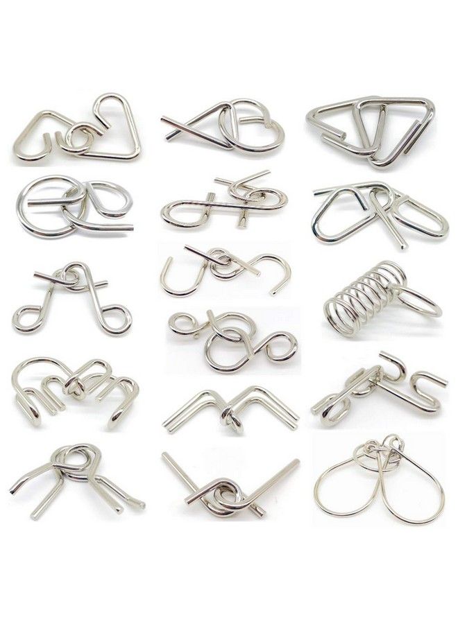 ألغاز ذهنية مع الألغاز 21 قطعة لعبة فتح وتداخل اختبار الذكاء لعبة 3D خشبية ومعدنية لهدايا الحفلات للأطفال والبالغين تحدي - Image 5