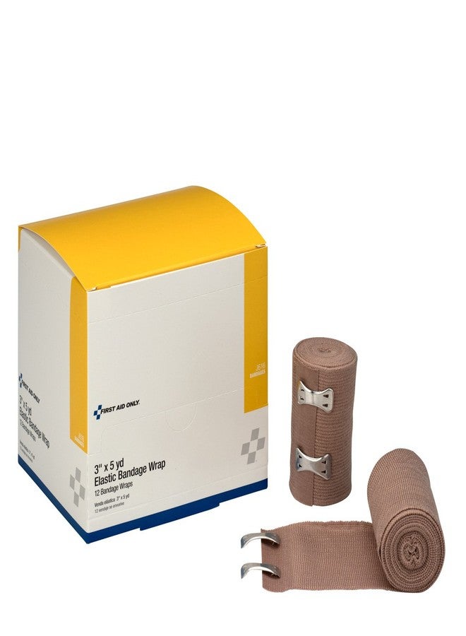 First Aid Only 3" X 5 Yd. Elastic Bandage, Latex-free With Two Fasteners, 12-Count Boxes - Image 1