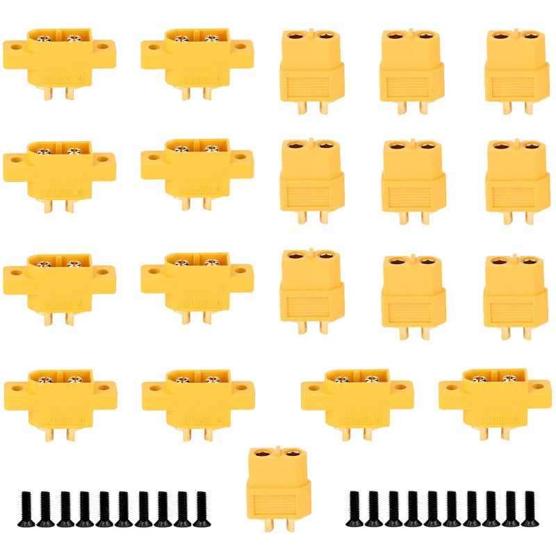 LINSYRC 10 Pairs XT60EM and XT60 Mountable Fixed Male and Female Plug Adapter for RC Model Airplane FPV Racing Drone - Image 3