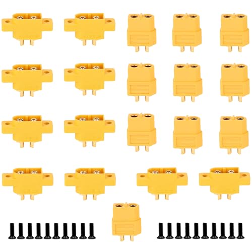 LINSYRC 10 Pairs XT60EM and XT60 Mountable Fixed Male and Female Plug Adapter for RC Model Airplane FPV Racing Drone - Image 1