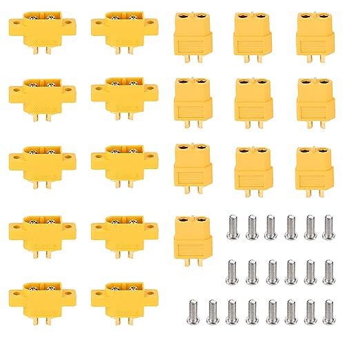LINSYRC 10 Pairs XT60EM and XT60 Mountable Fixed Male and Female Plug Adapter for RC Model Airplane FPV Racing Drone - Image 5