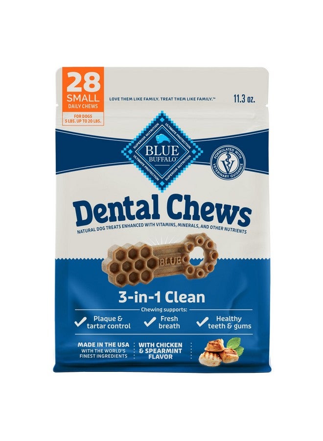Blue Buffalo Dental Chews Small Natural Dog Treats, Chicken & Spearmint 11.3-oz Bag (28 Count) - Image 1