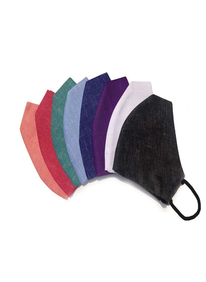 اكستور قناع قطني قابل للتنفس من إكس ستور | قابل لإعادة الاستخدام | قابل للغسل | قناع من طبقتين - (عبوة من 8 أقنعة - ألوان: خوخي، أحمر، أخضر، أزرق فاتح، أزرق غامق، بنفسجي، أبيض، أسود)، مناسب للجنسين - Image 1