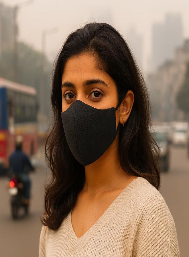 اكستور قناع قطني قابل للتنفس من إكس ستور | قابل لإعادة الاستخدام | قابل للغسل | قناع من طبقتين - (عبوة من 8 أقنعة - ألوان: خوخي، أحمر، أخضر، أزرق فاتح، أزرق غامق، بنفسجي، أبيض، أسود)، مناسب للجنسين - Image 3