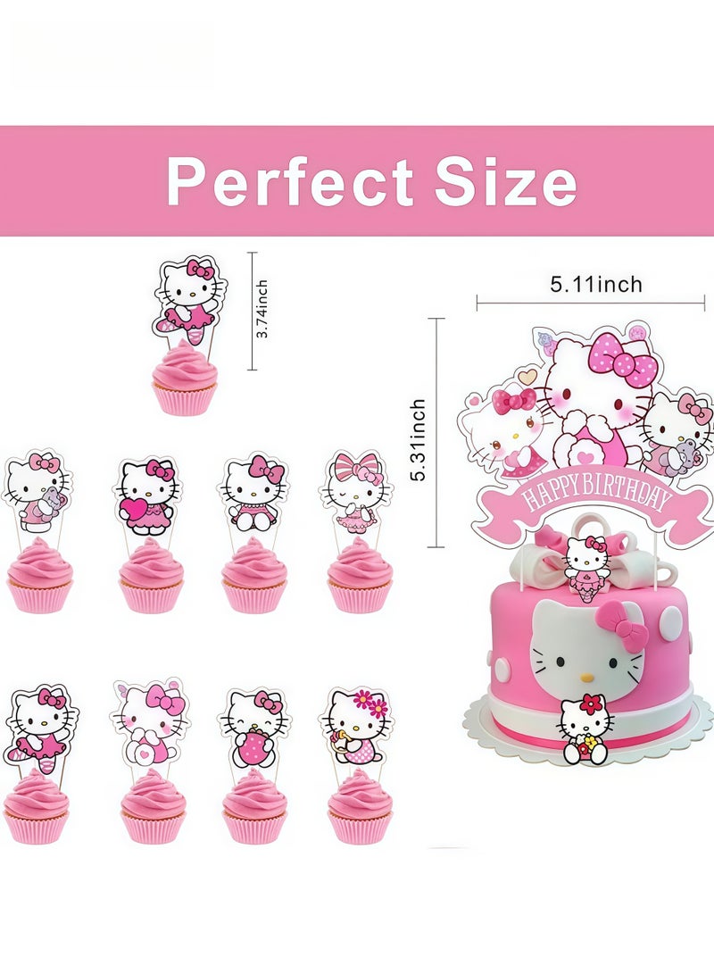25 Pcs Cake Decoration Cap - Hello Kitty Cake Decoration - Birthday Party Supplies Decoration - Image 2