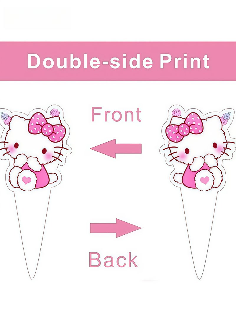 25 Pcs Cake Decoration Cap - Hello Kitty Cake Decoration - Birthday Party Supplies Decoration - Image 4