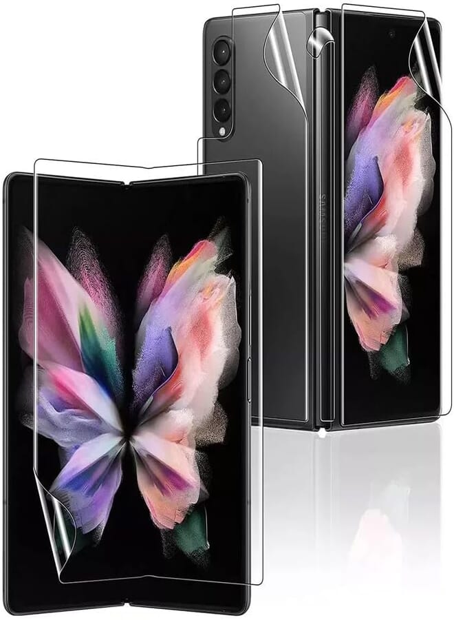 Next Next Store Compatible with Samsung Galaxy Z Fold 5 Screen Protector, Flexible Clear TPU Shockproof Screen Protector, Front Protection, Back, Hinge and Lens Protection, Easy Installation.