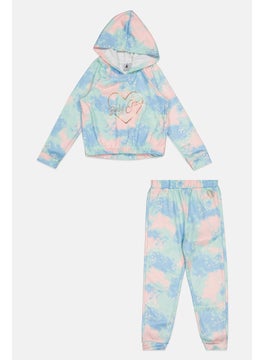 Body Glove Kids Girl 2 Pieces Hooded Sweatshirt And Bottom Set, Multicolor  - Image 1