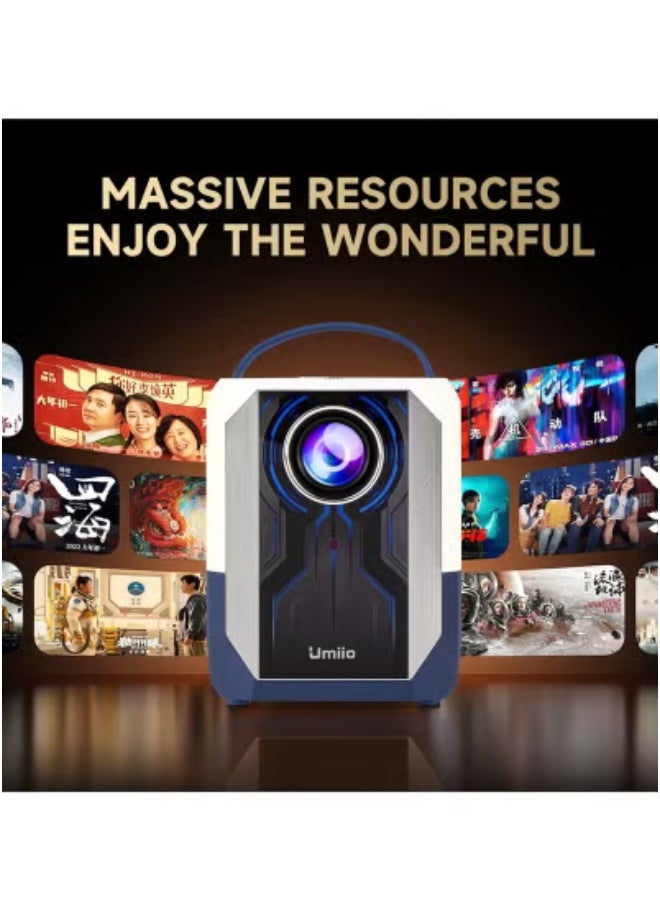 Generic Portable Smart Home Theater 4K Projector with Wi-Fi, Bluetooth & Built-In Android OS – LED Mini Projector with HDMI, USB, AV Ports – Manual Focus, Remote Control, Adjustable Stand – Wireless Mobile Screen TV for Movies, Gaming & Business Presentations  - Image 2