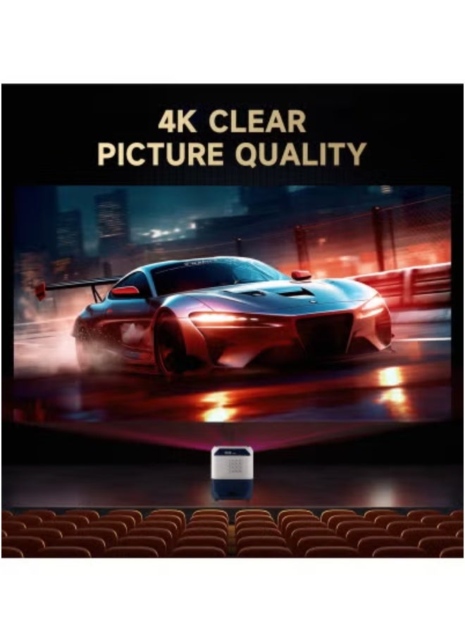 Generic Portable Smart Home Theater 4K Projector with Wi-Fi, Bluetooth & Built-In Android OS – LED Mini Projector with HDMI, USB, AV Ports – Manual Focus, Remote Control, Adjustable Stand – Wireless Mobile Screen TV for Movies, Gaming & Business Presentations  - Image 3
