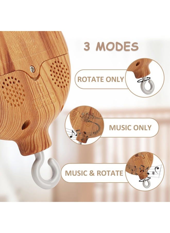 JILPAK Baby Mobile Rotary Music Box Imitation Wood with Rotating Hook Crib Mobile Motor - Image 2