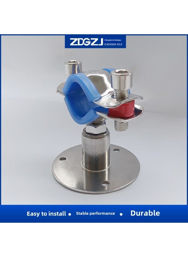 Pipe Clamp With Skin Rubber Pad Telescopic Fixing Bracket Pipe Clamp 304 Stainless Steel Short Screw Rod Adjustable Pipe Bracket-Specifications And Models:Φ45-48 Height 30-50mm  - Image 2