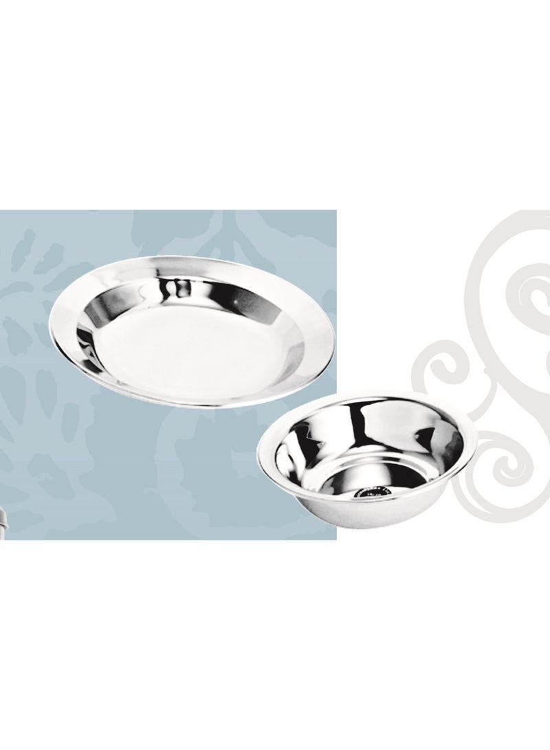 Stainless Steel Flat Rice Dish Plate size 22cm
