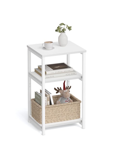 VASAGLE Tall Side Table End Table with Storage Shelves ULET273W14