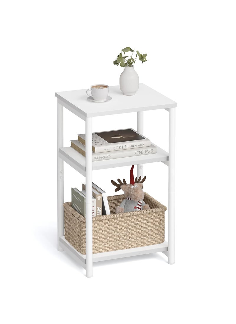 VASAGLE Tall Side Table End Table with Storage Shelves ULET273W14