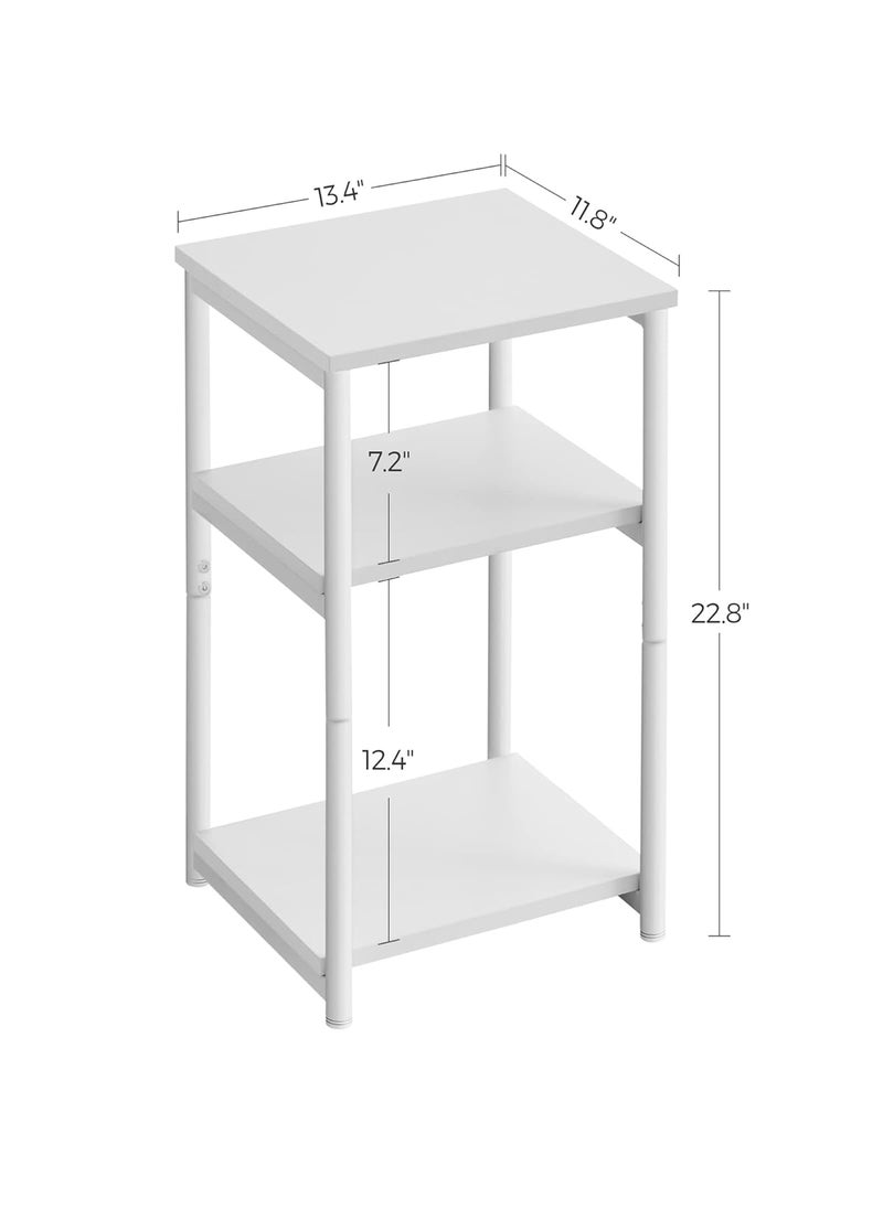 VASAGLE Tall Side Table End Table with Storage Shelves ULET273W14