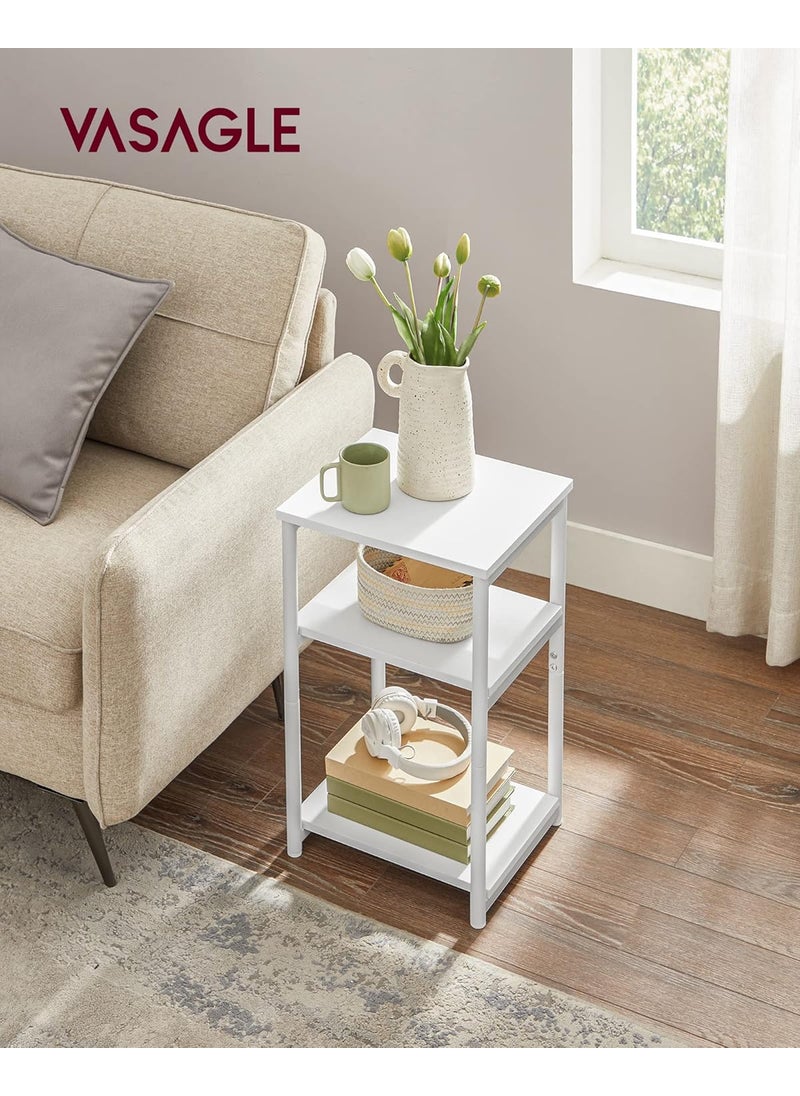VASAGLE Tall Side Table End Table with Storage Shelves ULET273W14