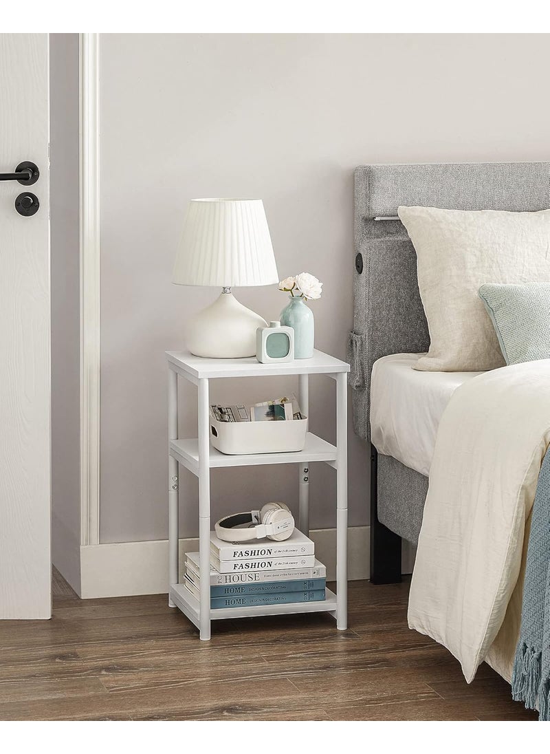 VASAGLE Tall Side Table End Table with Storage Shelves ULET273W14
