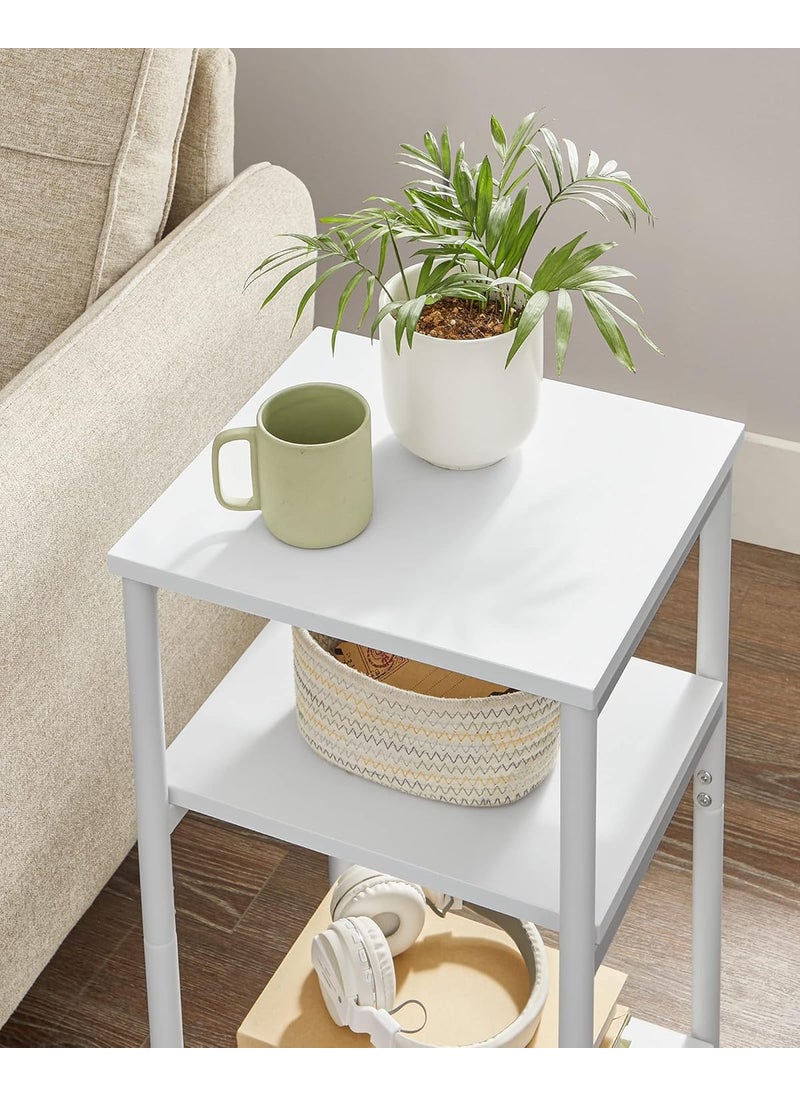 VASAGLE Tall Side Table End Table with Storage Shelves ULET273W14