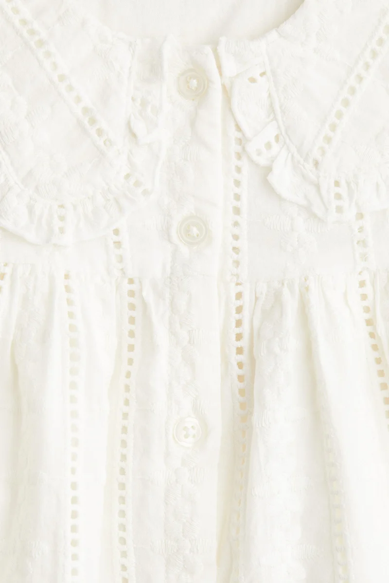 اتش اند ام فستان قطني مطرز