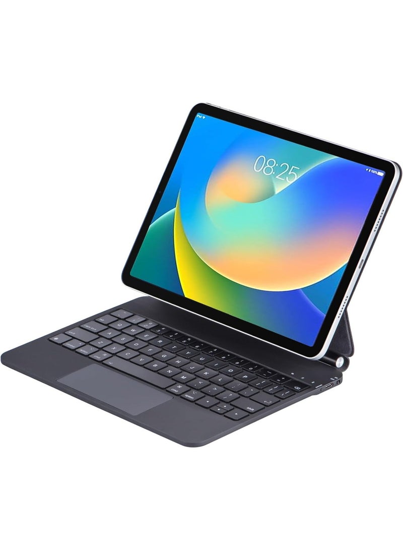 لوحة مفاتيح سحرية لجهاز آيباد إير 13 (M3 2025 / M2 2024) وآيباد برو 12.9 بوصة (الجيل 6، 5، 4 و 3)، غلاف لوحة مفاتيح مغناطيسية بلوتوث مع لوحة تتبع، شحن USB، مضاءة من الخلف (أسود) - Image 1