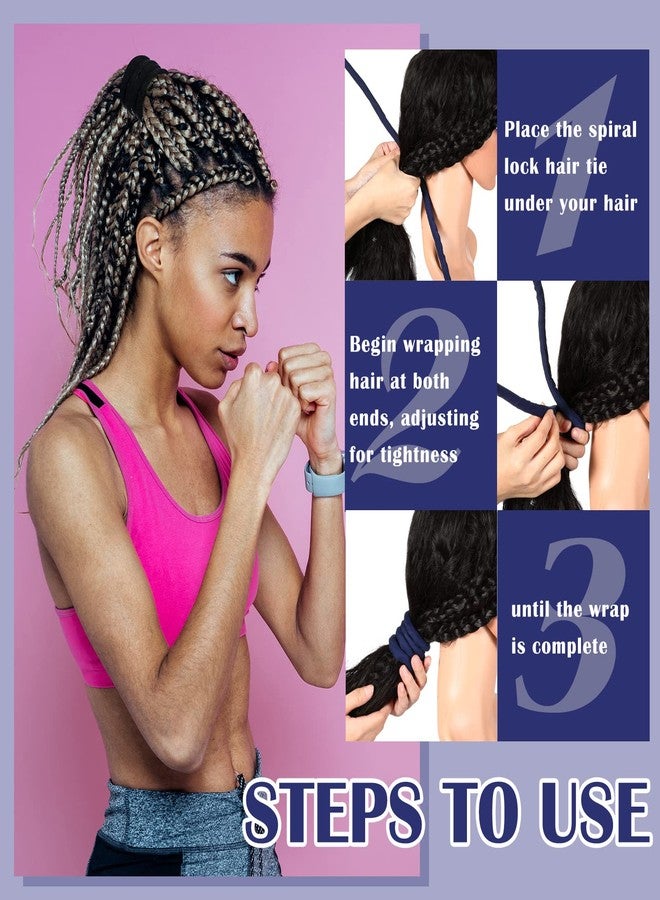 Hanaive 2 Pcs Spiral Lock Hair Tie Dreadlocks Accessories for Men Women Bendable Loc Hair Tie Dreadlocks Ponytail Holder Long Dread Bands for Braids(Vintage Pattern) - Image 4