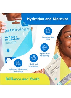 Patchology Hydrating Sheet Masks Weekend Travel Skincare Essentials Hyaluronic Acid Masks With Revitalizing Serum Licorice Root Extract Skincare Ultimate Hydration & Radiance (4 Masks)  - Image 4