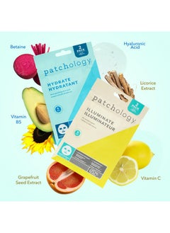 Patchology Hydrating Sheet Masks Weekend Travel Skincare Essentials Hyaluronic Acid Masks With Revitalizing Serum Licorice Root Extract Skincare Ultimate Hydration & Radiance (4 Masks)  - Image 3