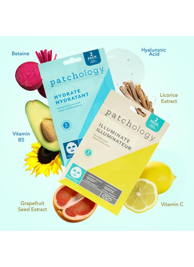 Patchology Hydrating Sheet Masks Weekend Travel Skincare Essentials Hyaluronic Acid Masks With Revitalizing Serum Licorice Root Extract Skincare Ultimate Hydration & Radiance (4 Masks)  - Image 3