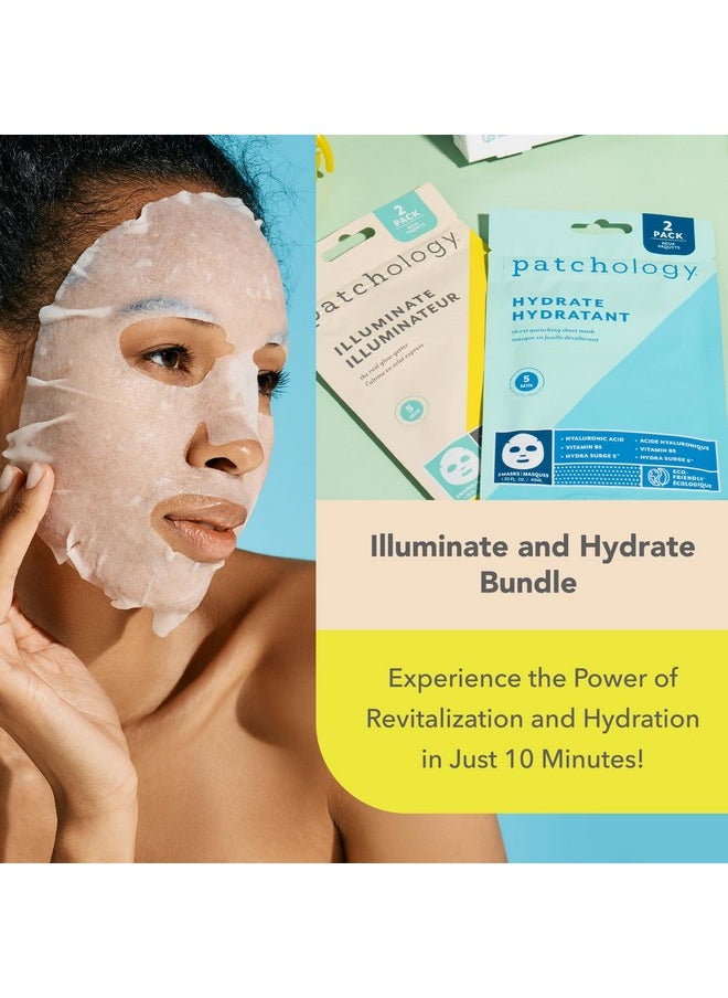 Patchology Hydrating Sheet Masks Weekend Travel Skincare Essentials Hyaluronic Acid Masks With Revitalizing Serum Licorice Root Extract Skincare Ultimate Hydration & Radiance (4 Masks)  - Image 5