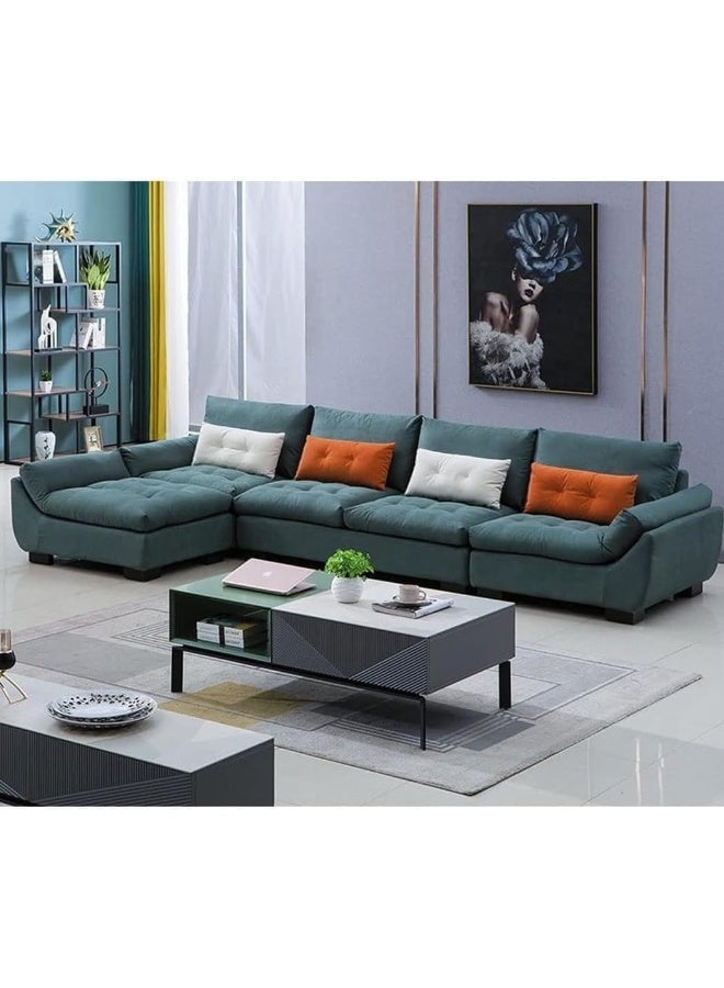 Generic Modern Design L-Shape Sofa Roomy and Cozy Addition to Your Living Space (Green)  - Image 1