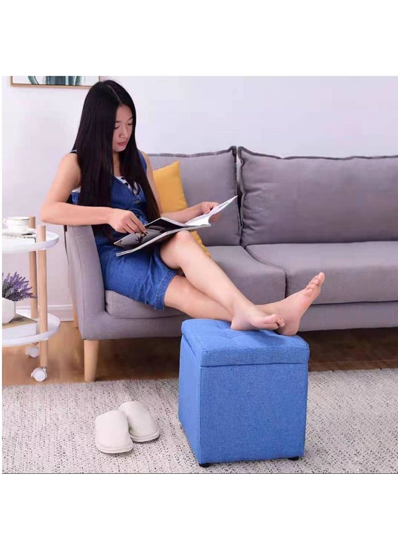 Generic FFD Storage Ottoman Cube Foldable Ottoman Foot Rest Seat Shoe Change Chair Foot Stool For Living Room and Bedroom  - Image 3