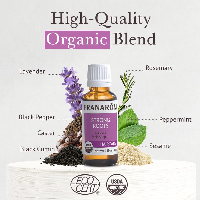 PRANAROM â€“ Hair Strengthening & Scalp Support Oil (30ml) - 100% Pure Organic Essential Oil | USDA & ECOCERT Certified - Image 3
