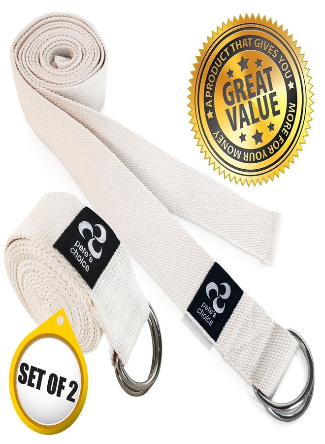 pete's choice 2 Pack Yoga Stretching Straps 8 ft - Durable D-Ring for Pilates - Image 1