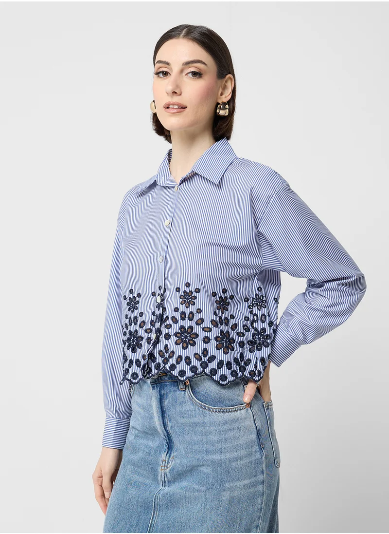 ايلا Shirt With Embroidered Hem