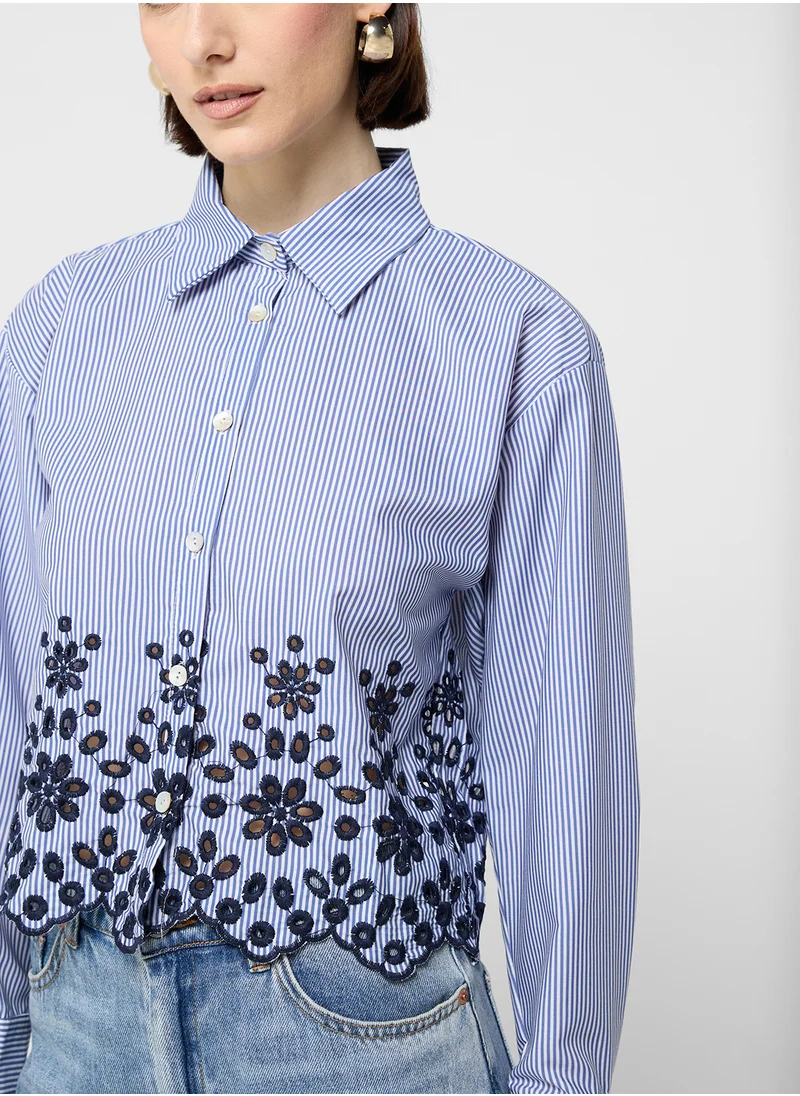 ELLA Shirt With Embroidered Hem