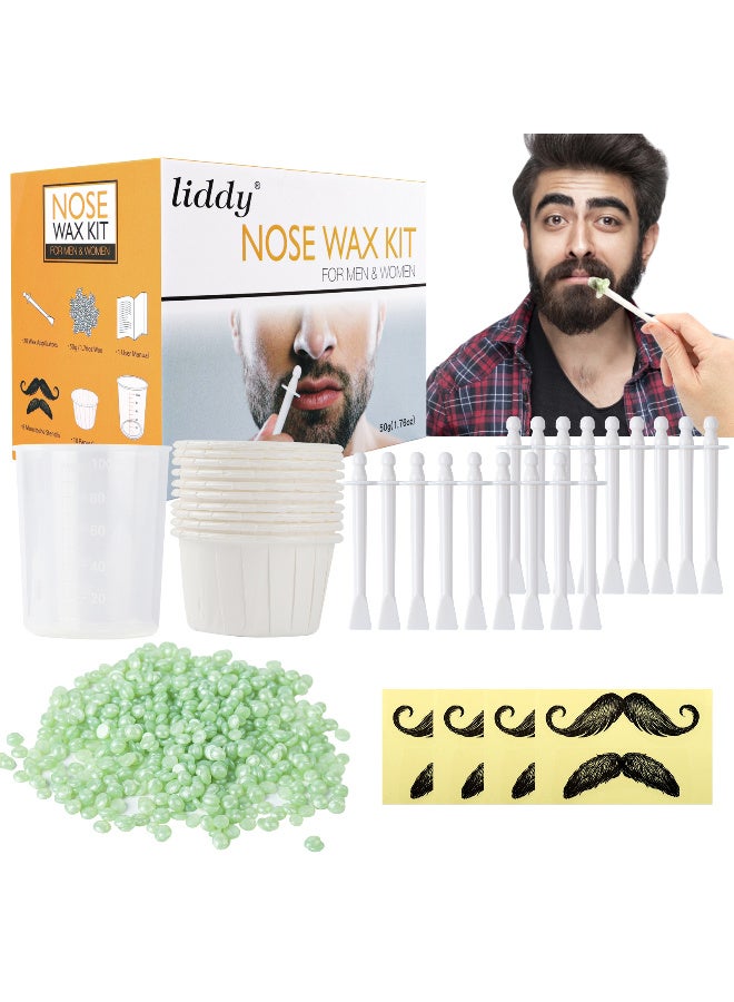 ليدي مجموعة إزالة شعر الأنف بالشمع للرجال والنساء، أعواد وضع، فاصولياء، ملصقات شارب، كوب قياس، أكواب ورقية لإزالة شعر الأنف والحاجب، مناسبة للعناية الشخصية - Image 1