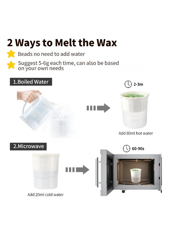 ليدي مجموعة إزالة شعر الأنف بالشمع للرجال والنساء، أعواد وضع، فاصولياء، ملصقات شارب، كوب قياس، أكواب ورقية لإزالة شعر الأنف والحاجب، مناسبة للعناية الشخصية - Image 3