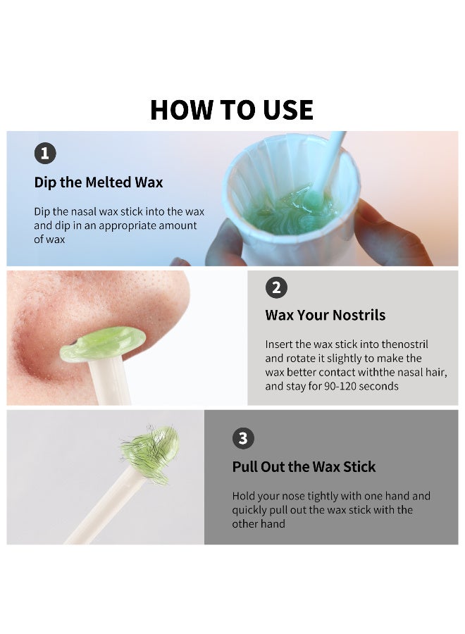 ليدي مجموعة إزالة شعر الأنف بالشمع للرجال والنساء، أعواد وضع، فاصولياء، ملصقات شارب، كوب قياس، أكواب ورقية لإزالة شعر الأنف والحاجب، مناسبة للعناية الشخصية - Image 5