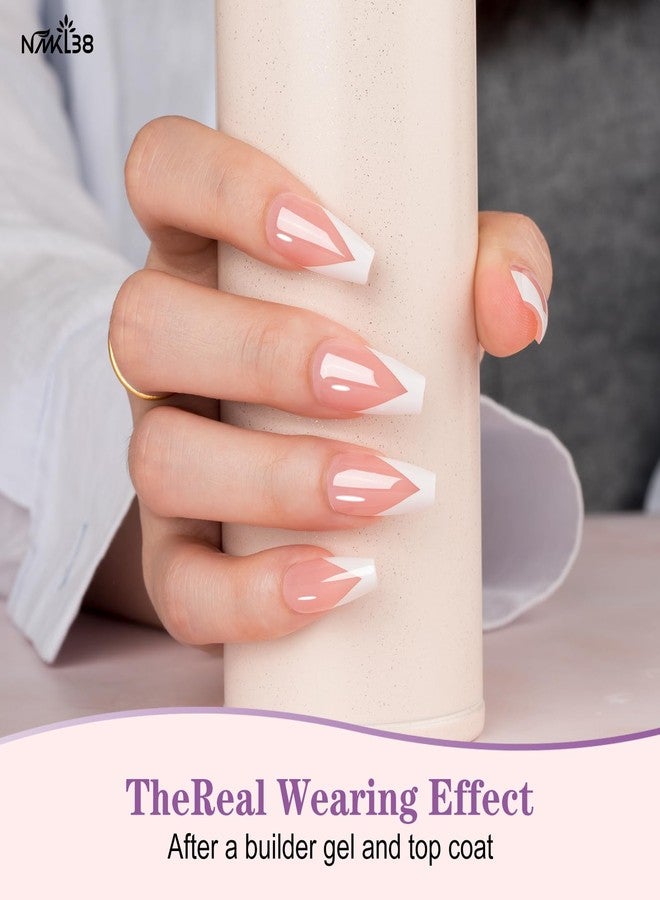 NMKL38 300pcs White French Tip Press on Nails Medium Square Fake Nails Nude False Nails Square French Press ons Nail Acrylic Artificial Nail for Women Girls - Image 2