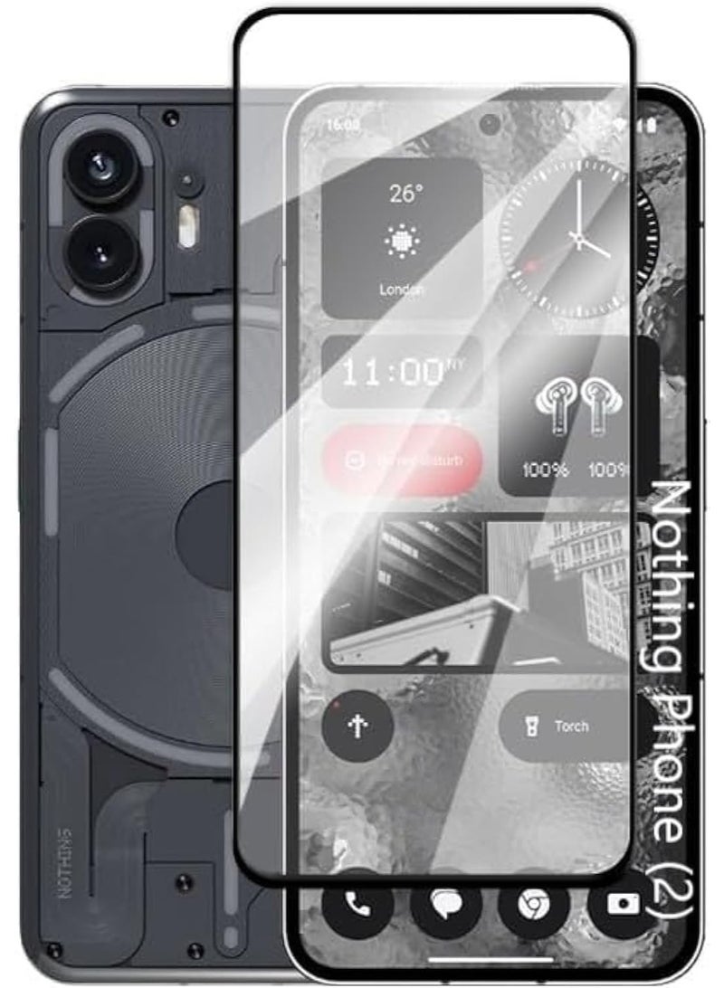 Muzz زجاج هاتف ناثينغ 2 زجاج مقسى 2.5D تغطية كاملة لاصق واقي شاشة HD لهاتف 2 1 فيلم 6.7 بوصة (واقي شاشة HD) - Image 1