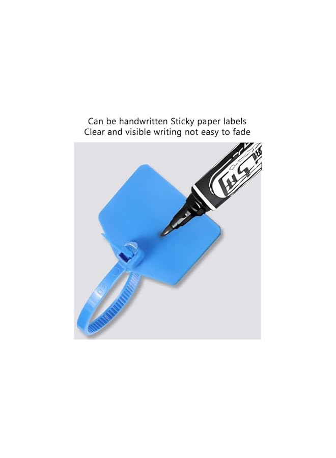 PROMASS 100 Pcs Wire Zipper Ties for Cabling,Heavy Duty Cable Organizer Management Plastic Wire Marking Label  - Image 2