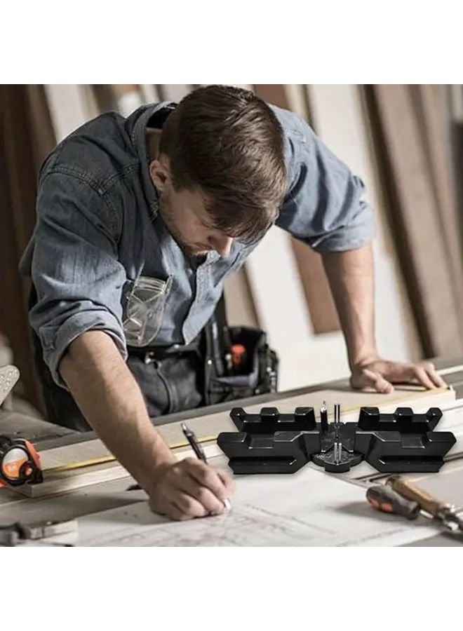 Heavy Duty 2 In 1 Miter Gauge And Cutting Tool Black Angle Template 180 Degree Precision Guide - Image 5
