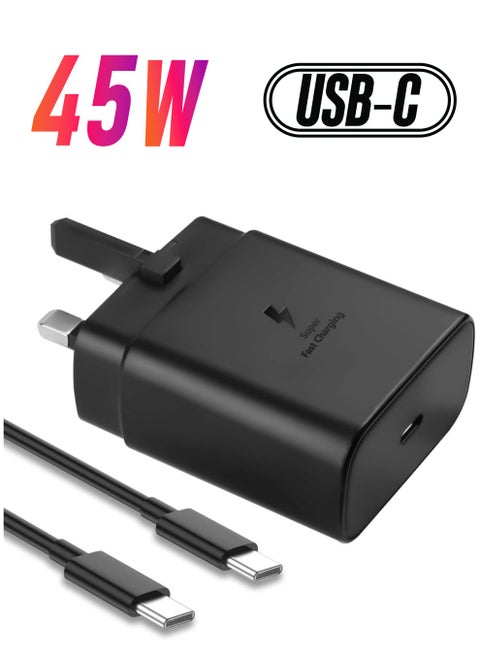 45W USB C Fast Charger for Samsung Galaxy S23 Ultra/S23/S23+/S22 Ultra/S22/S22+/S21Ultra/S21+/S21/S20Note10/10+/20/S20/S21/S10/S9/S8，Galaxy Tab S7/S7+/S8/S8+ PPS Type C Wall Charger with 6ft Cable