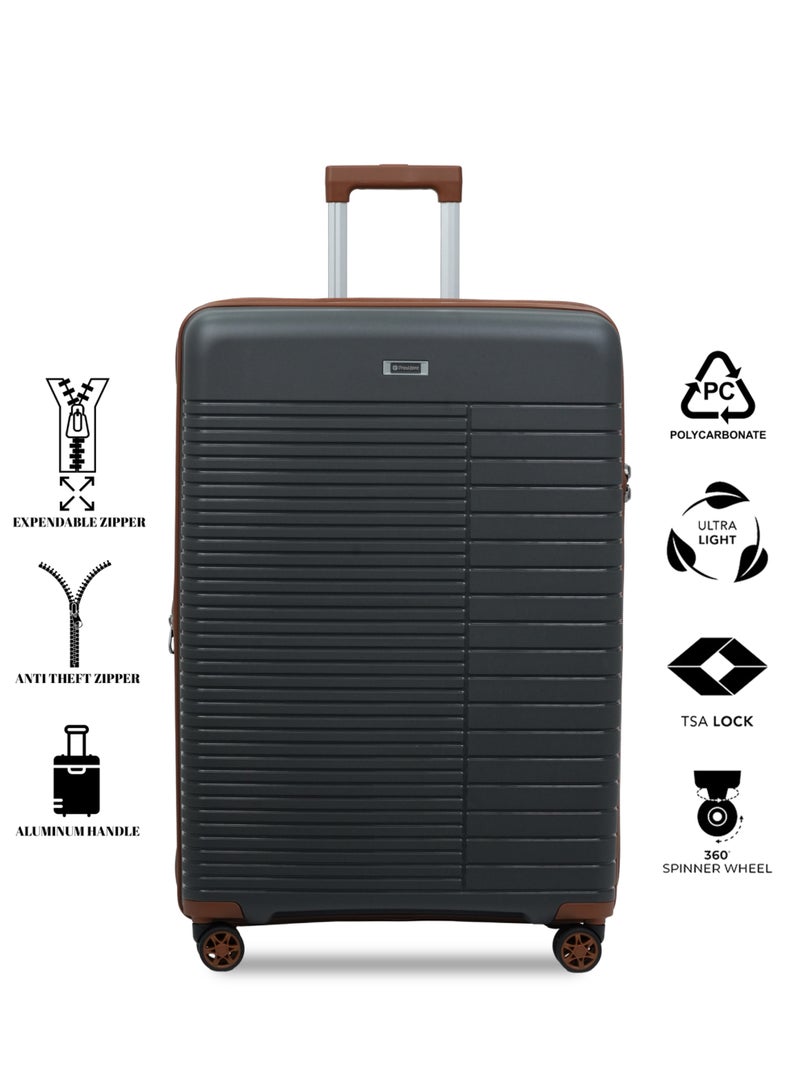 President 28" POLYCARBONATE: Unbreakable Body | Anti-Theft Zipper | Original TSA Lock | Expandable Model-4996-Dark Grey - Image 4