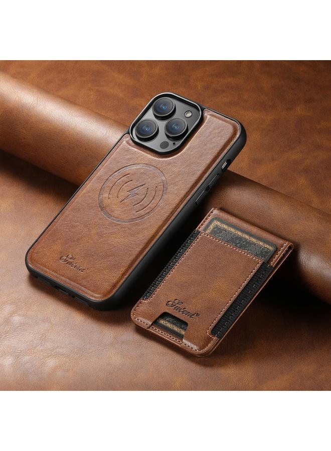 Suteni Case For iPhone 16 Pro H17 Oil Eax Leather MagSafe Detachable Wallet Phone Case - Image 2