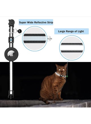 Airtag Cat Collar Breakaway for Dogs Cats, Reflective Kitten Collar with Apple Air Tag Holder and Bell, 0.4 Inches in Width and Lightweight (Blue) - view 4