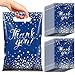 Pajean 100 Pcs Thank You Bags Bulk Small Thank You Plastic Gift Bags with Handle Dots Goodie Treat Shopping Wrap for Birthday Party Favors Business Wedding Baby Shower 67 x 98 Blue Silver - Image 2