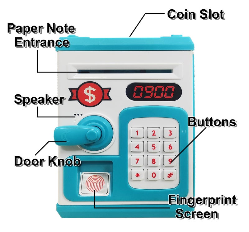 VGRASSP Money Safe Piggy Bank Toy for Kids with Number Password and Touch Sensor - Gullak ATM Money Saving Box with Lights and Sound - Educational Coin and Notes Storage (Multicolor) - Image 3